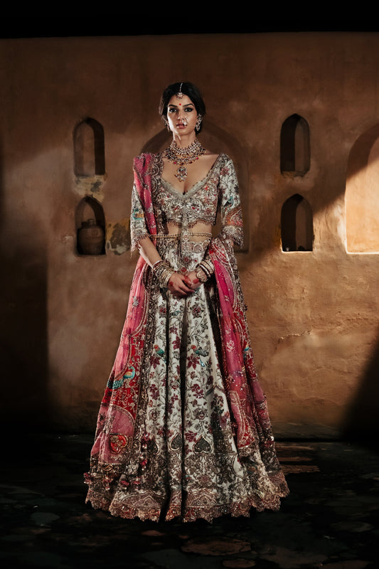 Ivory Silk Lehenga