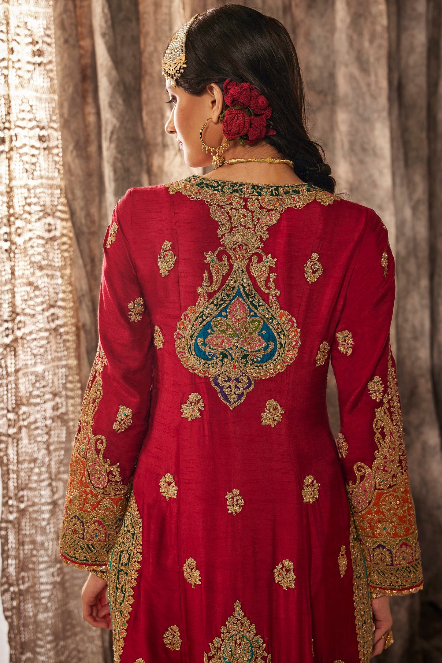 Earthy Red Embroidered Kurta Set