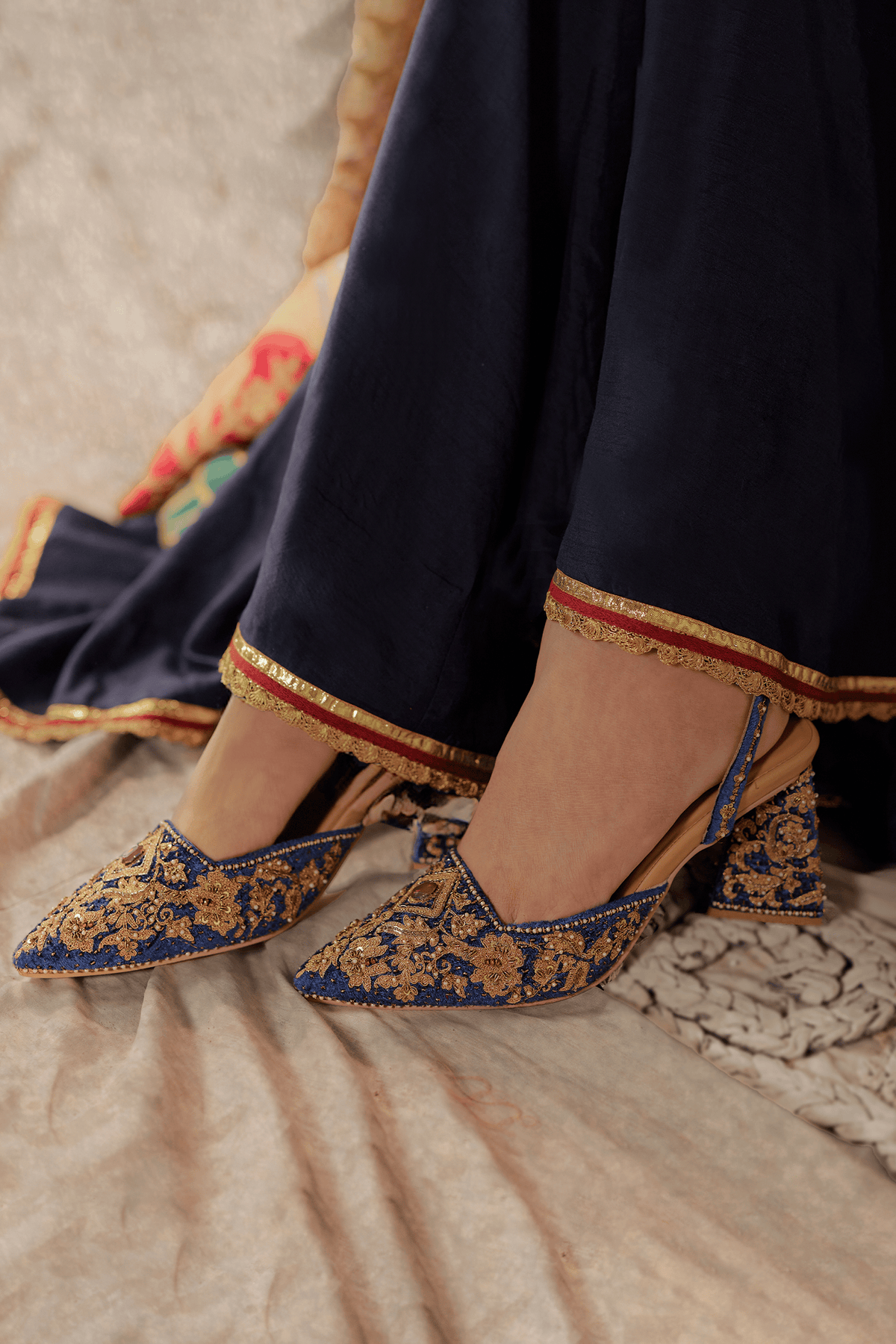 Midnight Blue Kurta - Sharara Set