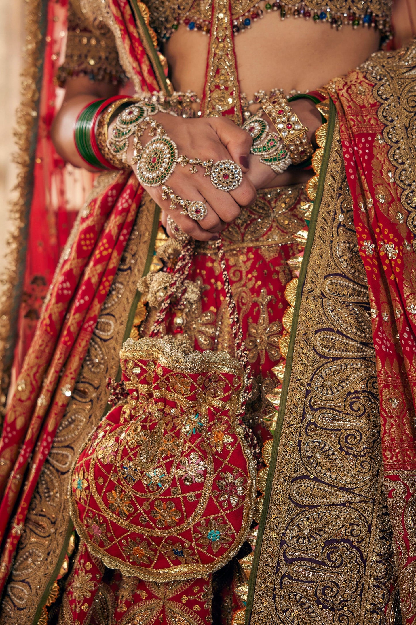 Vivid Red Hued Lehenga