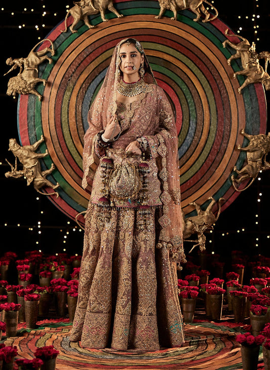 Earthy Lilac Silk Sharara Set