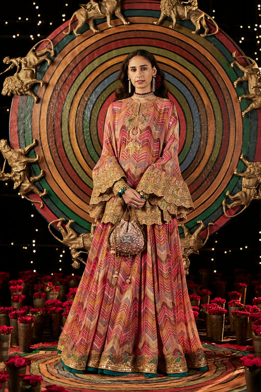 Pink Capelet & Sharara