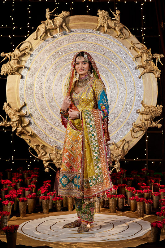 Multicolour Gota Kalidar Kurta Set