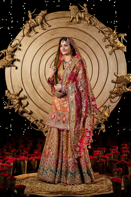 Multicolour Gota Gharara Set