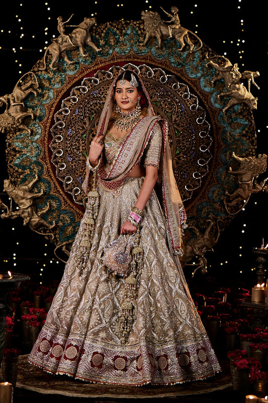 Silver Gota Lehenga Set