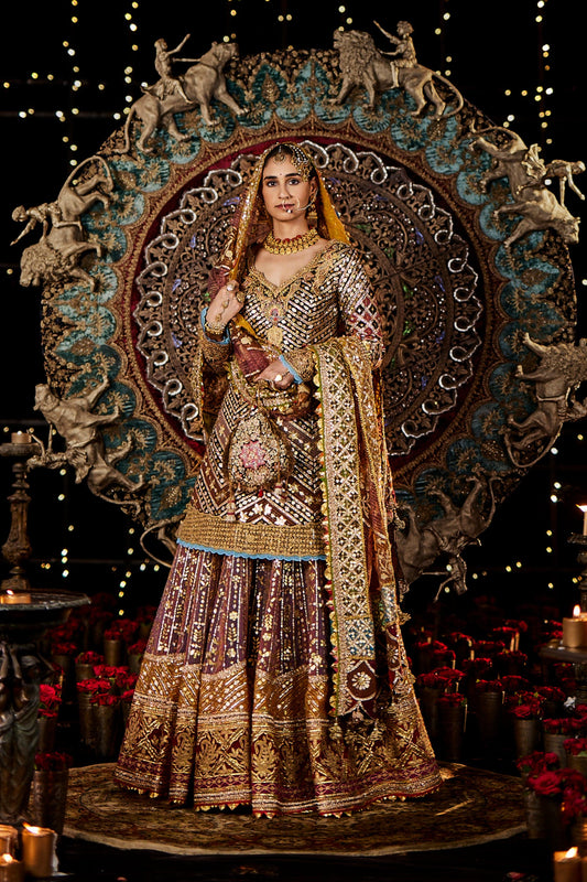 Black and Rose Gold Gota Sharara Set