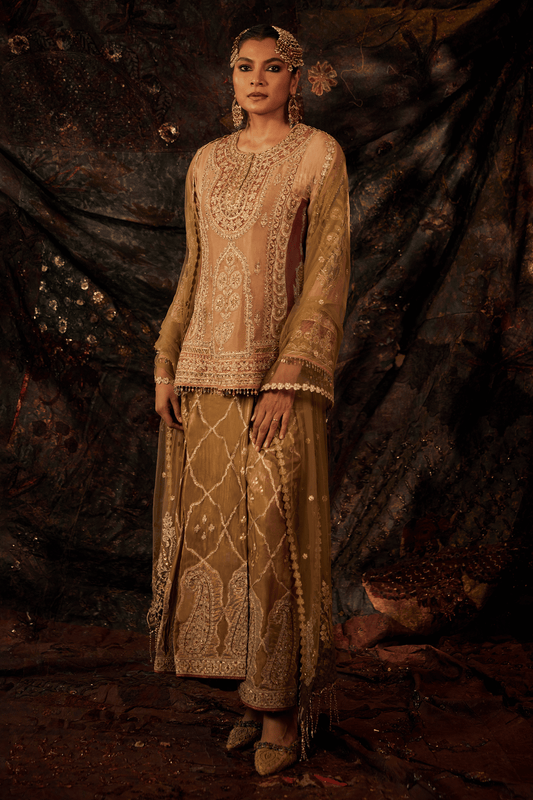 Burnished Gold & Moss Green Lungi Set