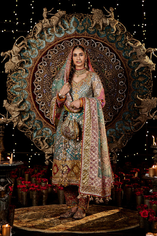 Pale Blue Gota Kalidar Kurta Set