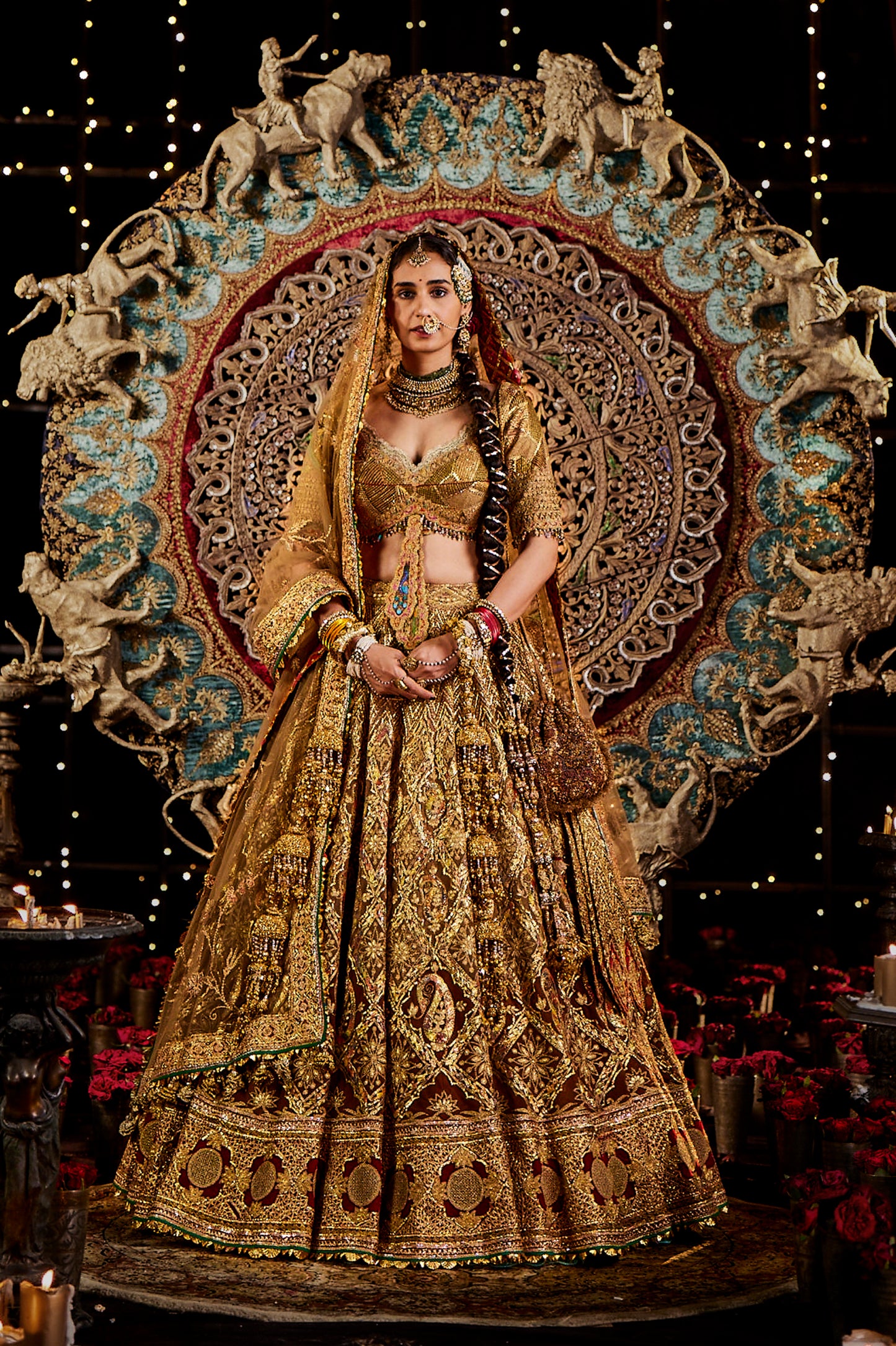 Burnished Gold Gota Lehenga Set