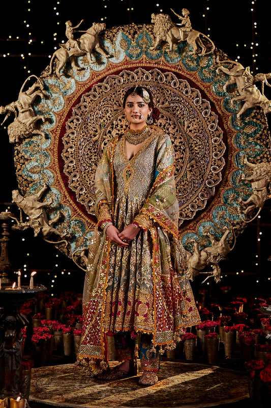 Pale Blue Gota Kalidar Set