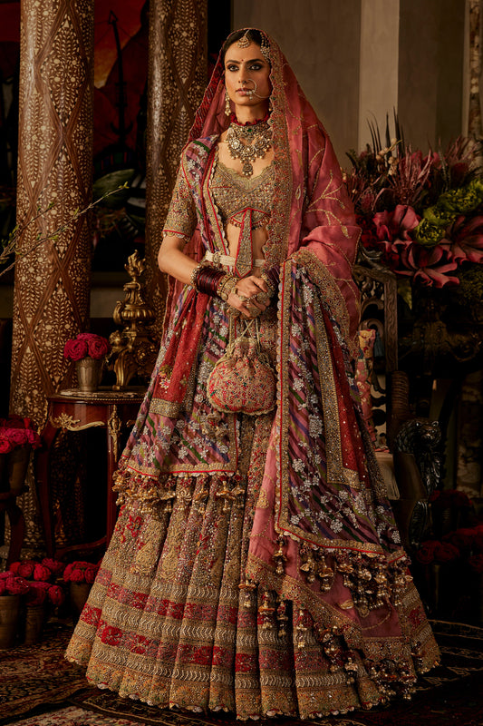 Aubergine Silk Lehenga