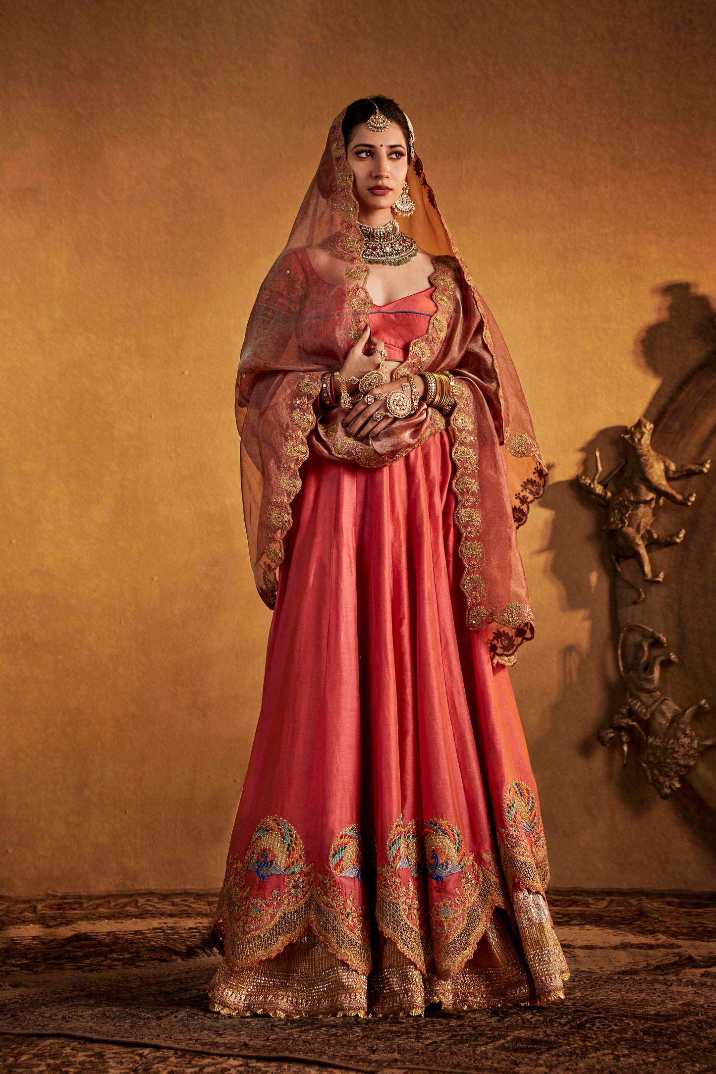 Sorbet Peach Silk Lehenga
