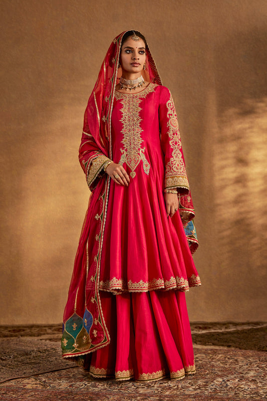 Rani Pink Chevrons Sharara Set