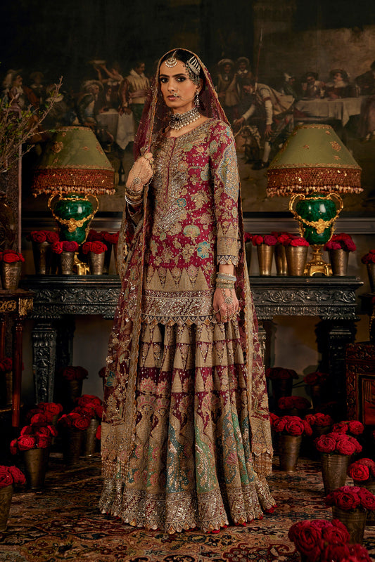 Deep Ruby Kurti Sharara