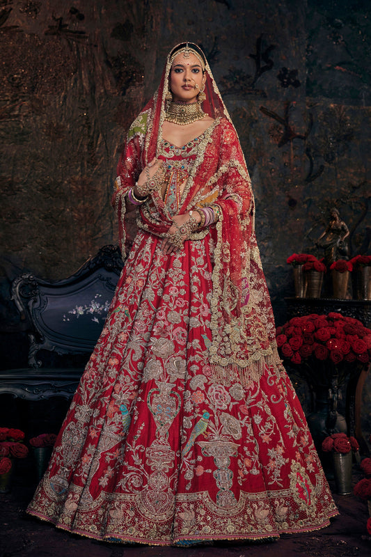 Earthy Red Silk Lehenga