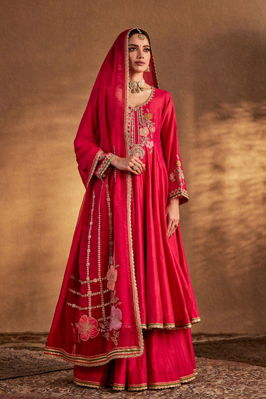 Rani Pink Bouquet Kalidar Set