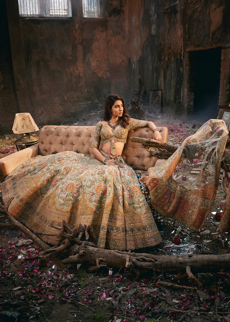 Ice Blue Bouquet Lehenga