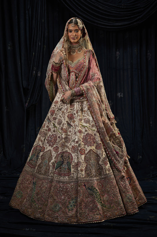 Ivory Silk Lehenga