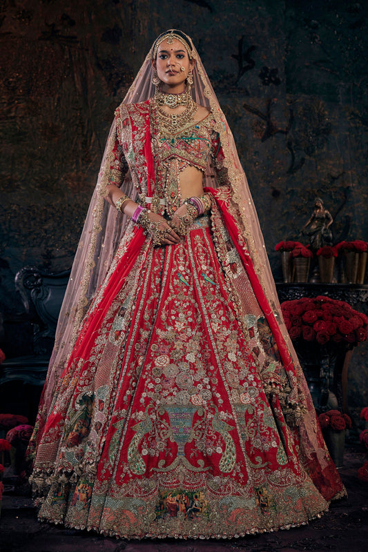 Earthy Scarlet Red Lehenga