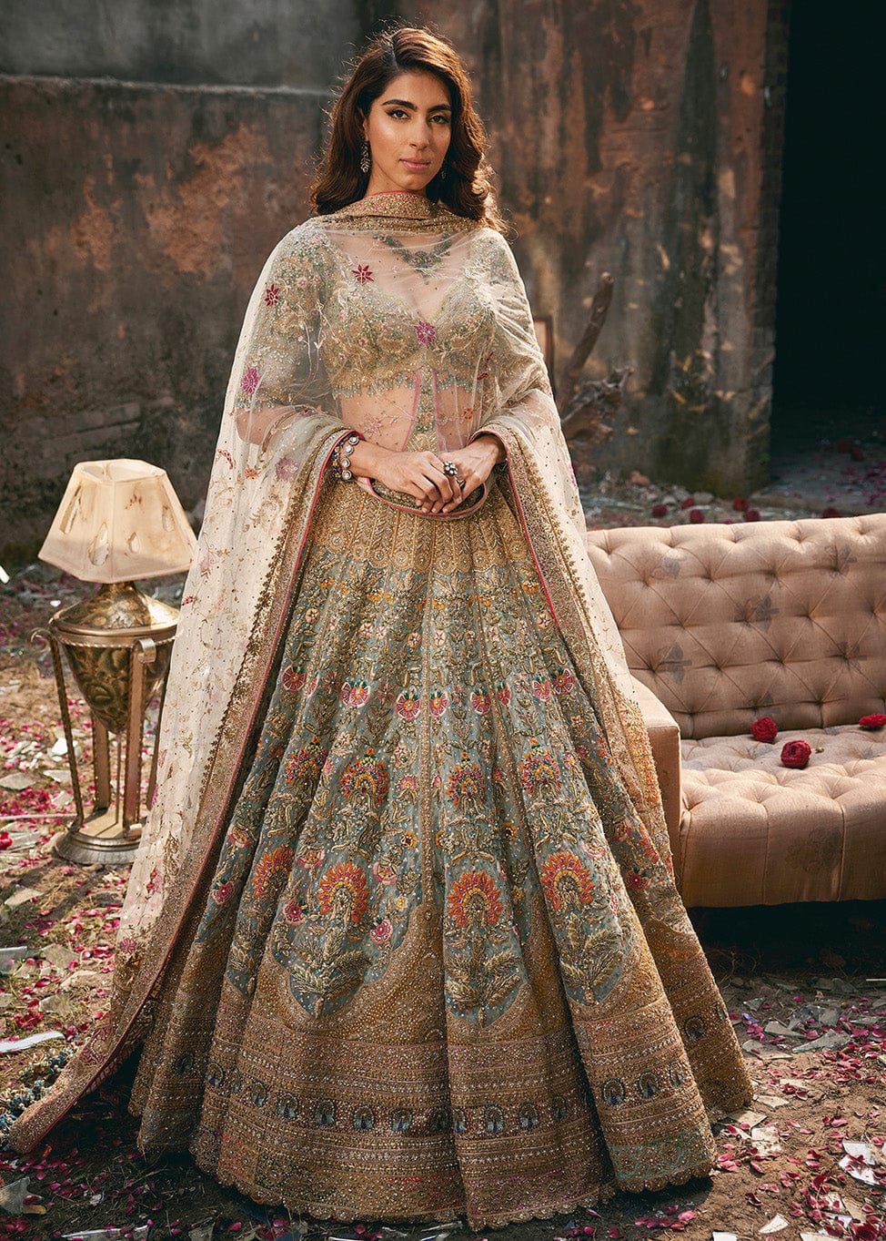 Ice Blue Bouquet Lehenga