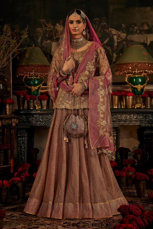 Dusty Rose kurtl Lehenga