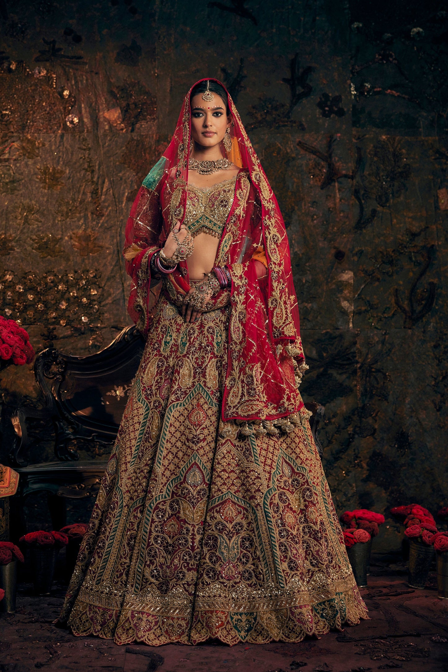 A Deep Red Lehenga