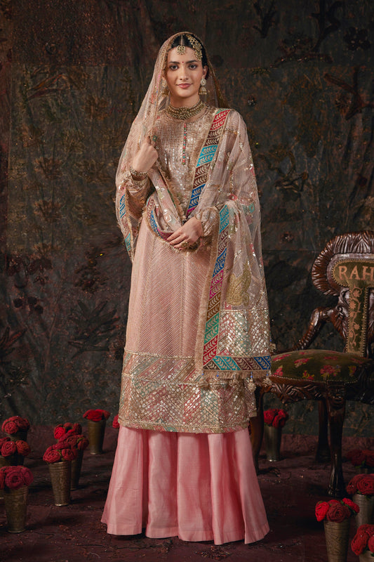 Soft Pink Kurti-Sharara Set