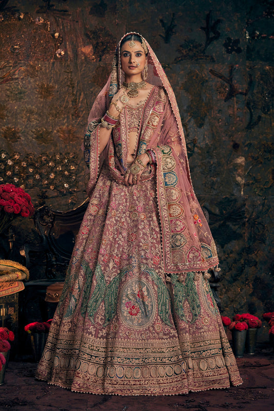 Earthy Pink Tulle Lehenga