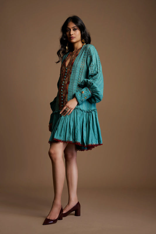 Backless Breeze Dress in Teal