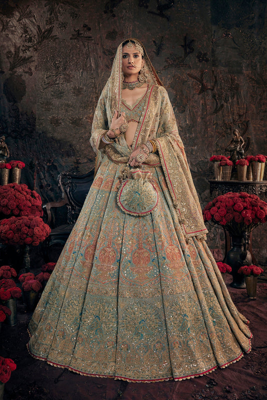 Pale Frosted Blue Lehenga