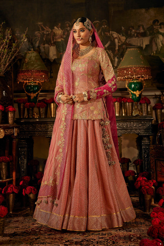Deep Rose Pink kurtl Lehenga
