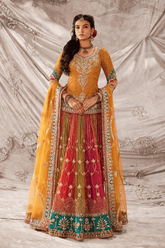 Fiame Orange Lehenga