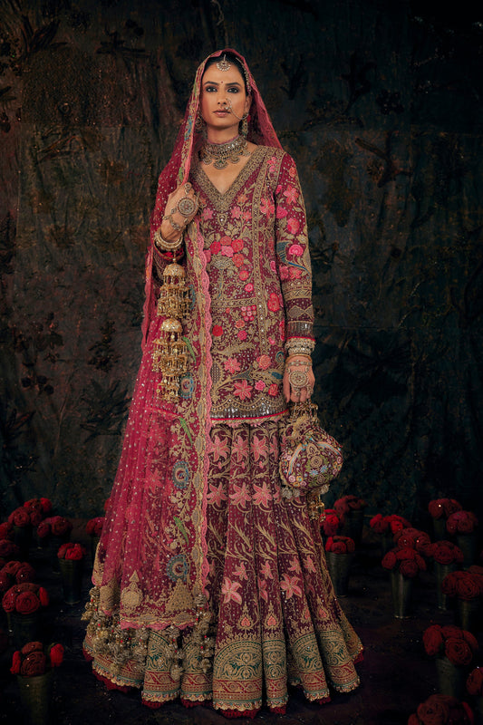 Ruby Pink Kurti-Sharara Set