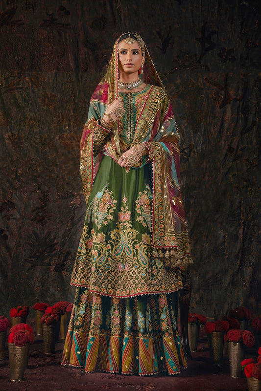 Forest Green Kurti-Sharara Set
