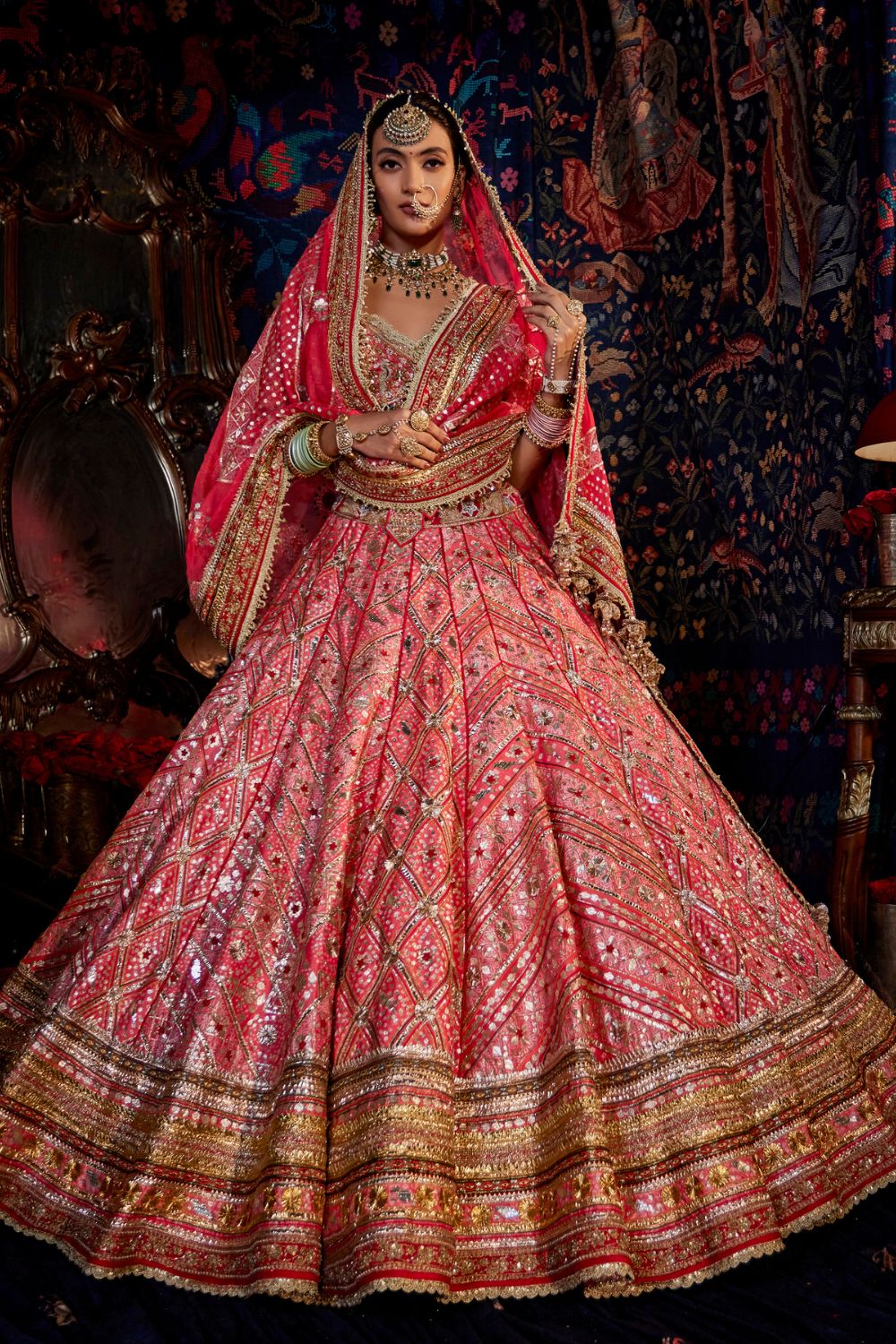 Rani Pink Sucha Gota Lehenga Set