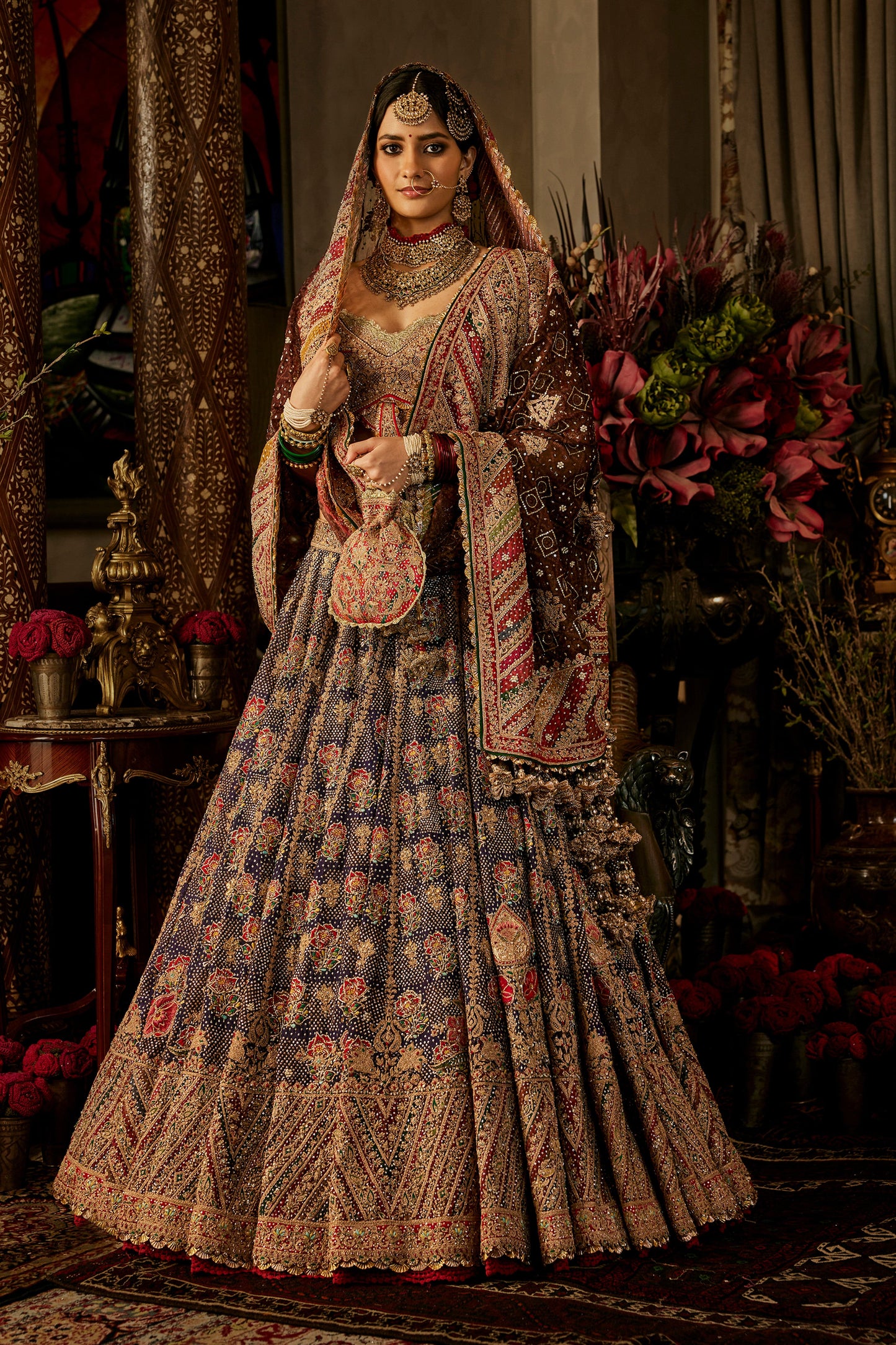 Deep Navy Blue Lehenga