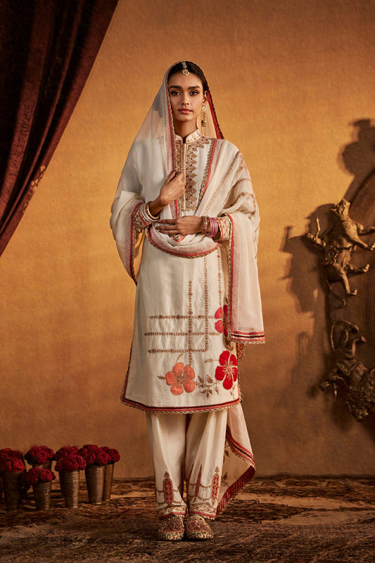 Ivory Floral Kurta Set