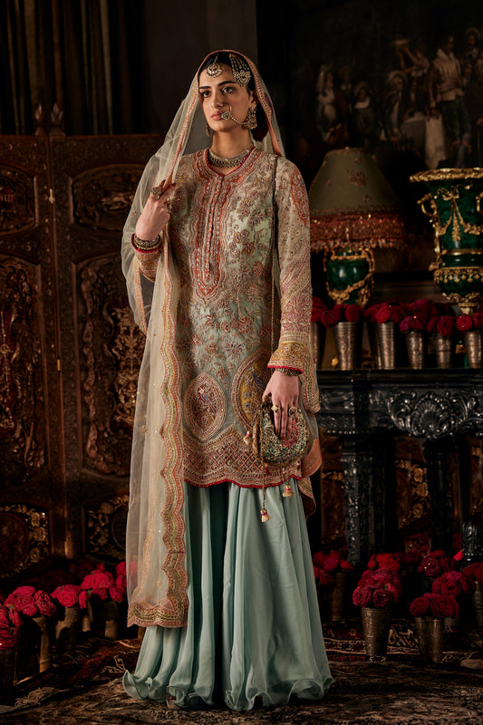 Ice Blue Kurta and Gharara
