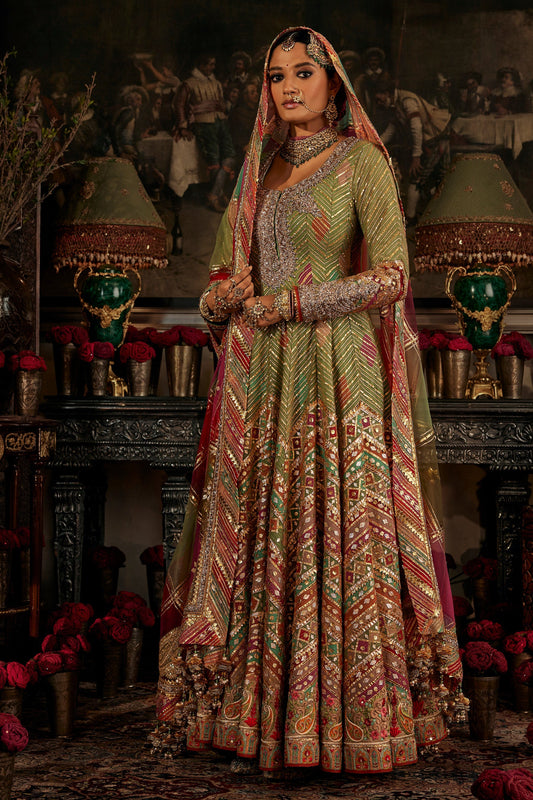 Earthy Pistachio Gota Kalidar