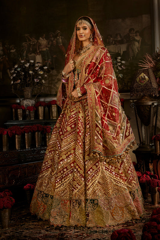 Deep Red Gota Lehenga