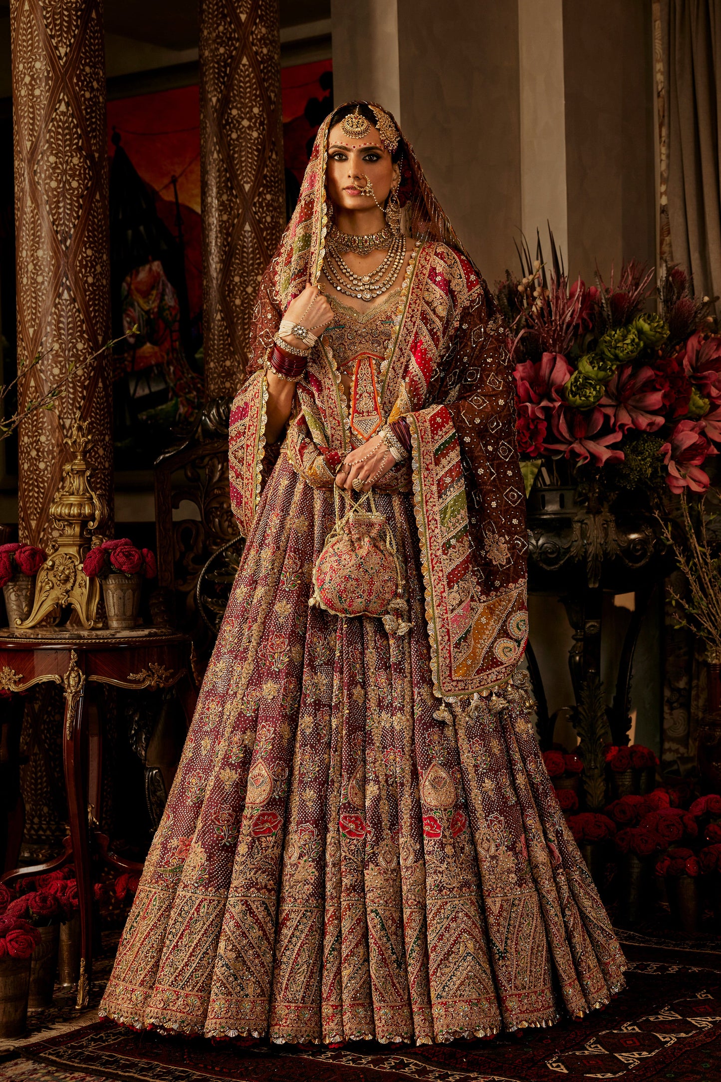 Deep Ruby Rose Lehenga