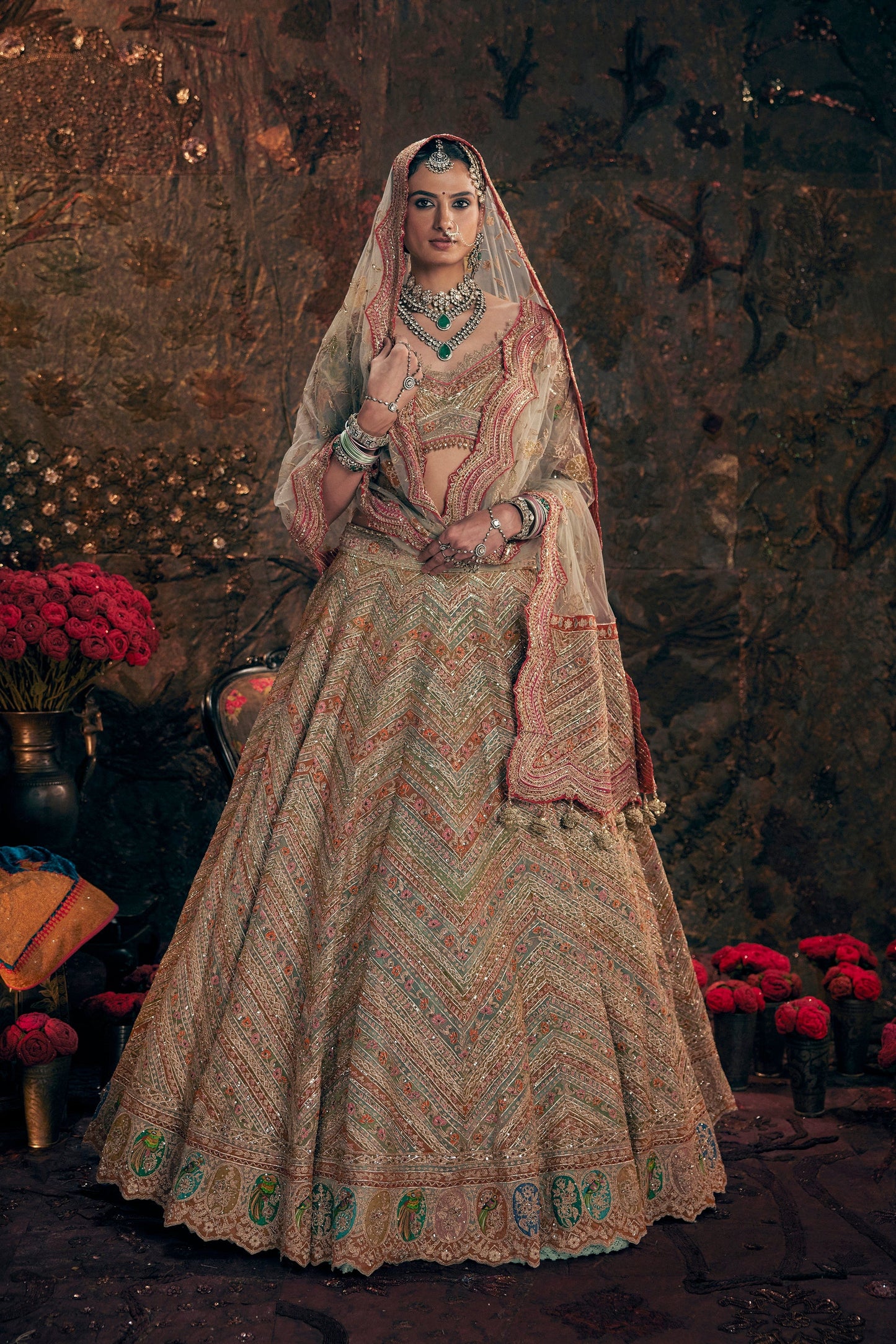 Earthy Ice Blue Lehenga