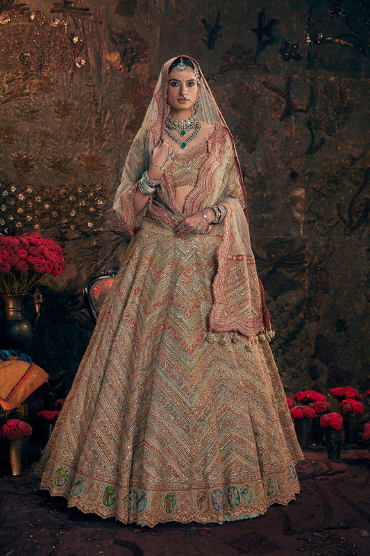 Earthy Ice Blue Lehenga