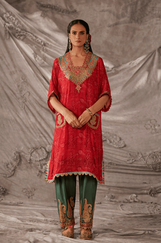Earthy Red Kaftan Set