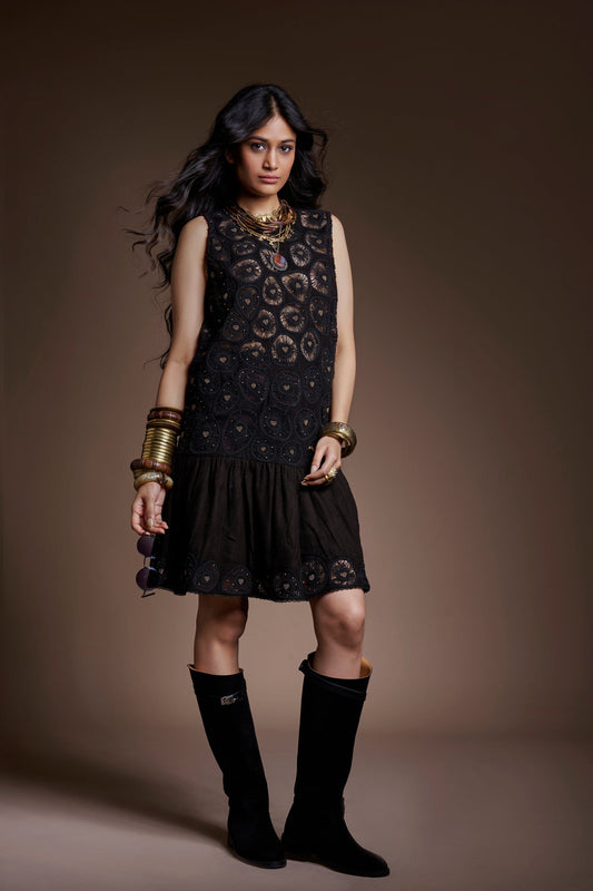 Black Cutwork Edit Dress