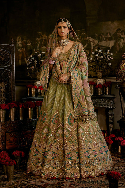 Sea Foam Tulle Lehenga