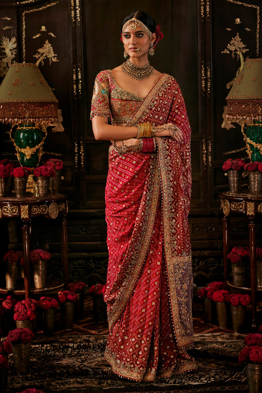Gulaab Gharchola Saree