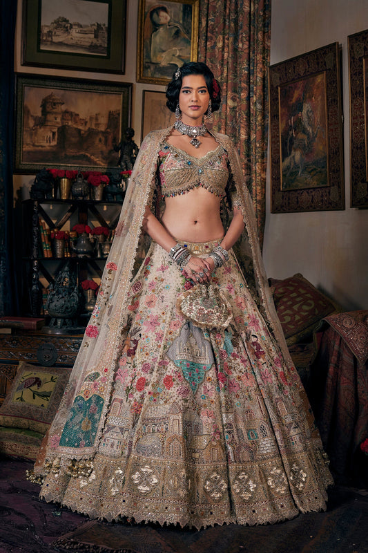 Ivory Floral Lehenga