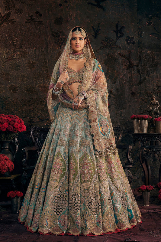 Frosted Blue Lehenga