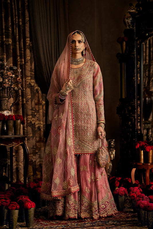 Blush Pink Tulle Gharara